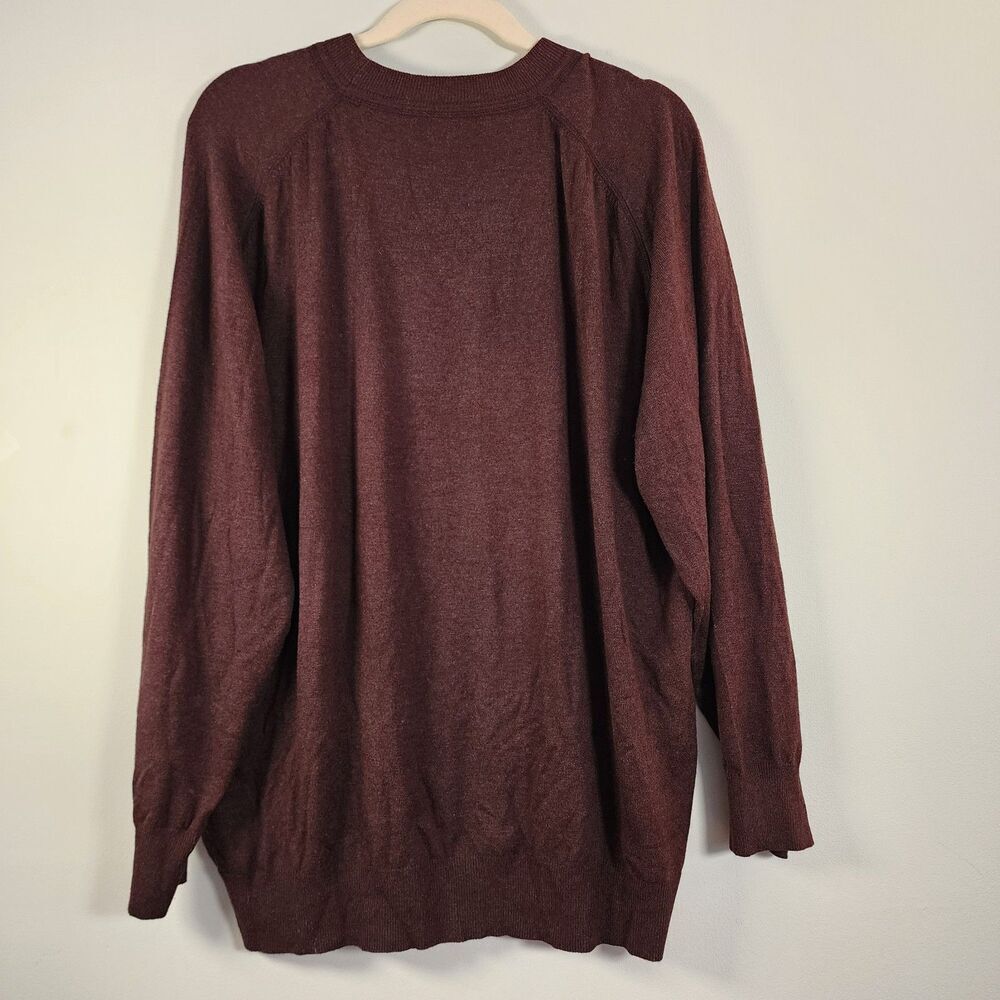 Børn Men's Burgundy/Maroon Silk Cashmere Luxury Blend Sweater Crew Neck XXL